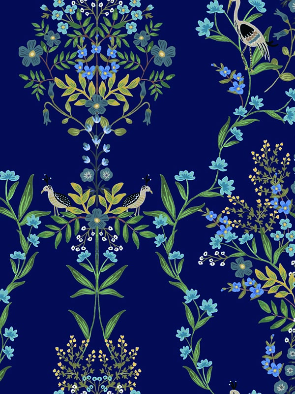 Luxembourg Blue Peel and Stick Wallpaper PSW1328RL by Rifle Paper Co Wallpaper for sale at Wallpapers To Go