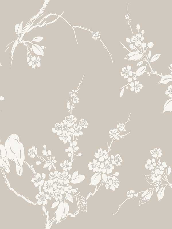 Imperial Blossoms Branch Taupe Wallpaper SS2591 by York Wallpaper for sale at Wallpapers To Go