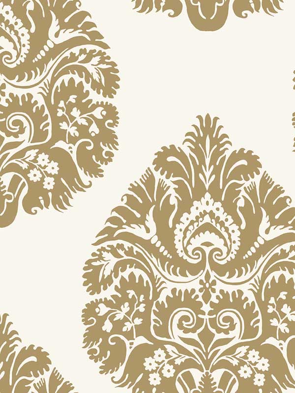 Teardrop Damask Gold  Wallpaper KT2141 by Ronald Redding Wallpaper for sale at Wallpapers To Go