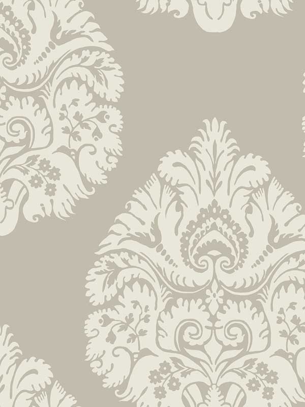 Teardrop Damask Beige Wallpaper KT2142 by Ronald Redding Wallpaper for sale at Wallpapers To Go