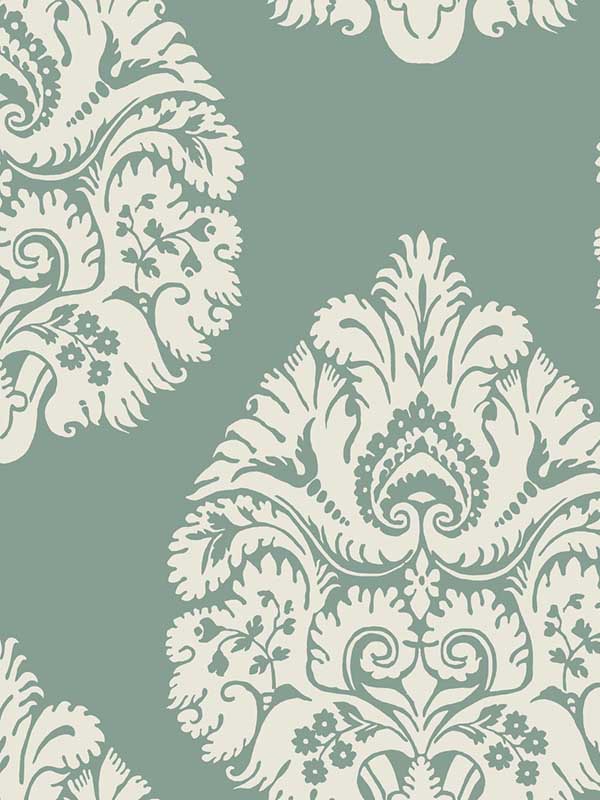 Teardrop Damask Teal Wallpaper KT2146 by Ronald Redding Wallpaper for sale at Wallpapers To Go