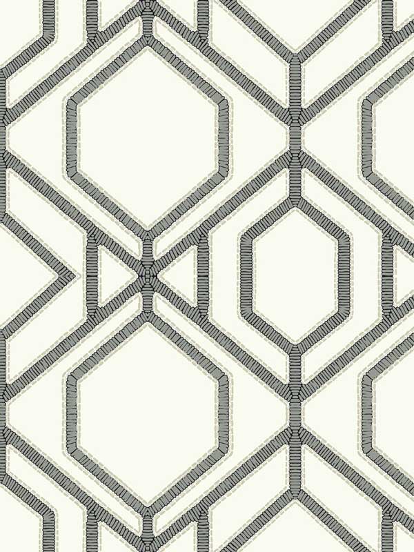 Sawgrass Trellis White Gray Wallpaper TC2632 by York Wallpaper for sale at Wallpapers To Go