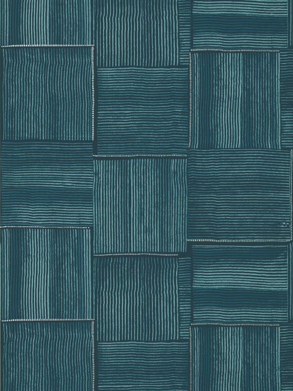 Hayworth Turquoise and Blue Wallpaper T422 by Thibaut Wallpaper for sale at Wallpapers To Go
