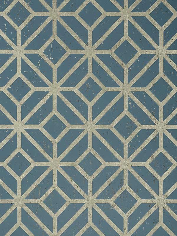 Mamora Trellis Cork Mineral on Metallic Pewter Wallpaper T10415 by Thibaut Wallpaper for sale at Wallpapers To Go